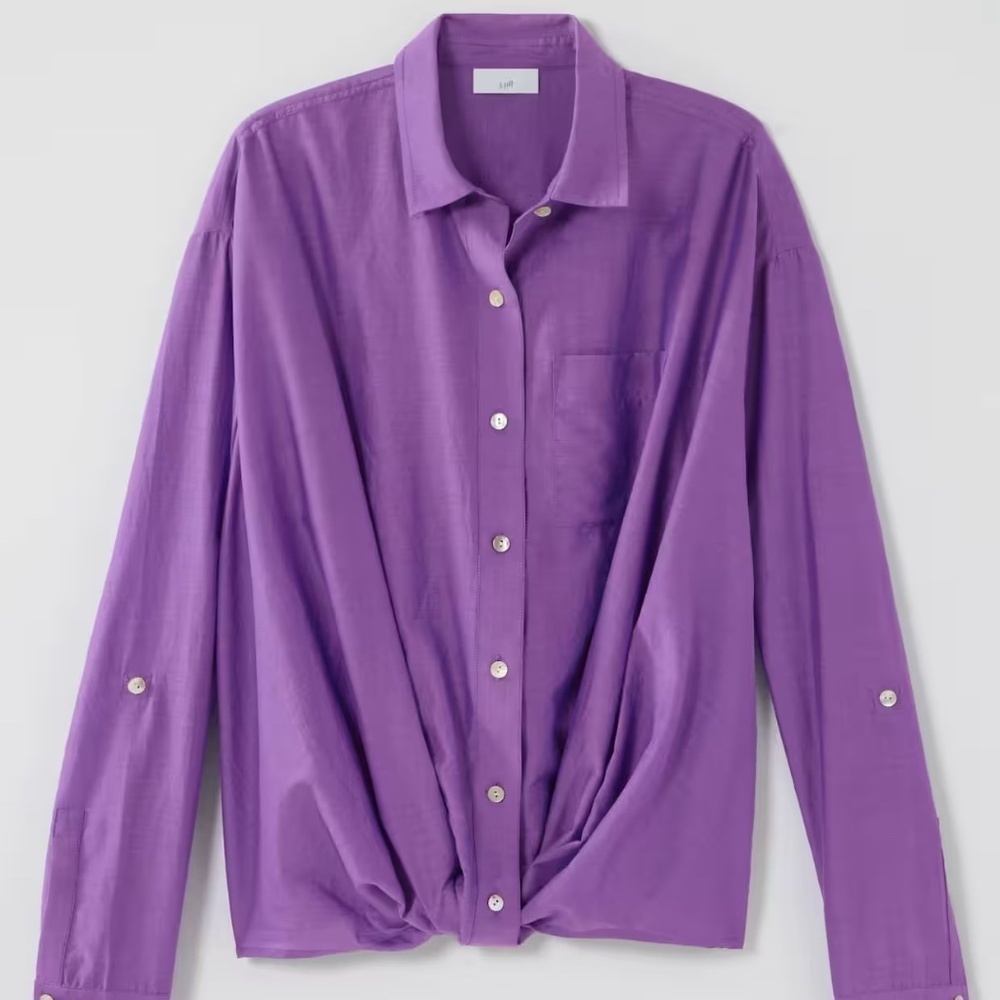 NWT J Jill Cotton Silk Twist Top Beach Plum Large